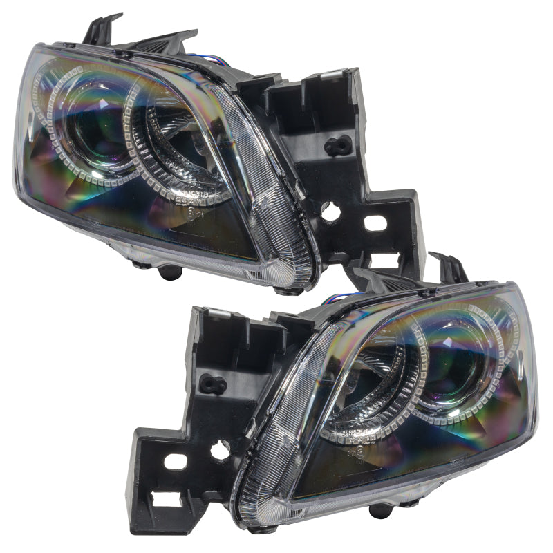 Oracle 04-09 Mazda 3 SMD headlights with ColorSHIFT technology, featuring Chrome and Black housing options.